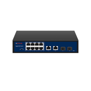 CP PLUS 10 Ports Switch with 8 Gigabit PoE Ports & 2 Gigabit Uplink Ports, 2 SFP Ports [CP-DNW-GPU8G2F2-96]