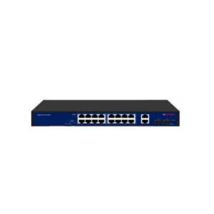 CP PLUS 20 Ports Switch with 16 Gigabit PoE Ports & 2 Gigabit Uplink Ports + 2 SFP Ports [CP-DNW-GPU16G2F2-20]